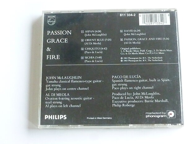 Passion Grace & Fire - john mclaughlin / al di meola / paco de lucia