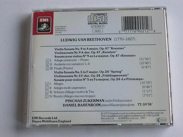 Beethoven - Violin sonata no.9 / Zukerman, Barenboim