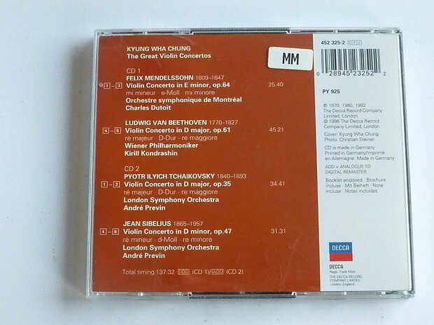 Kyung Wha Chung - The Great Violin Concertos (2 CD)