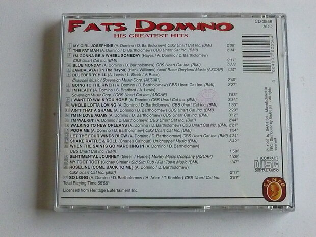 Fats Domino - His Greatest hits (cameo)