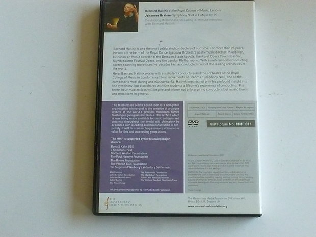 Bernard Haitink - Johannes Brahms / Conducting Masterclass (DVD)