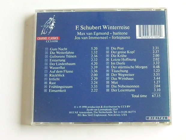 F. Schubert - Winterreise / Max van Egmond, Jos van Immerseel