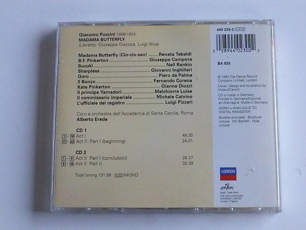 Puccini - Madama Butterfly / Alberto Erede, Renata Tebaldi (2 CD)