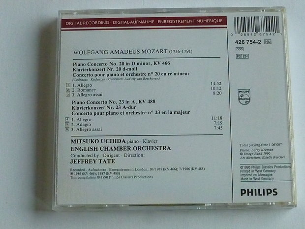 Mozart - Piano concerto 20, 23 / Mitsuko Uchida , Jeffrey Tate