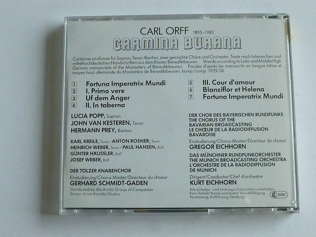 Carl Orff - Carmina Burana / Lucia Pop, John van Kesteren, Eichhorn