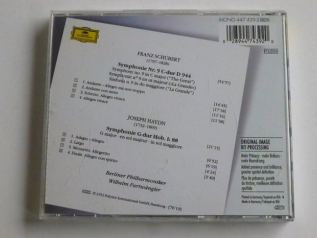 Schubert - Symphonie 9, Haydn symph 88 / Wilhelm Furtwanger