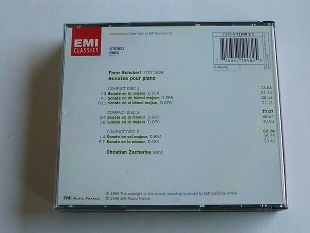 Schubert - Sonates pour piano vol.1 / Christian Zacharias (3 CD)