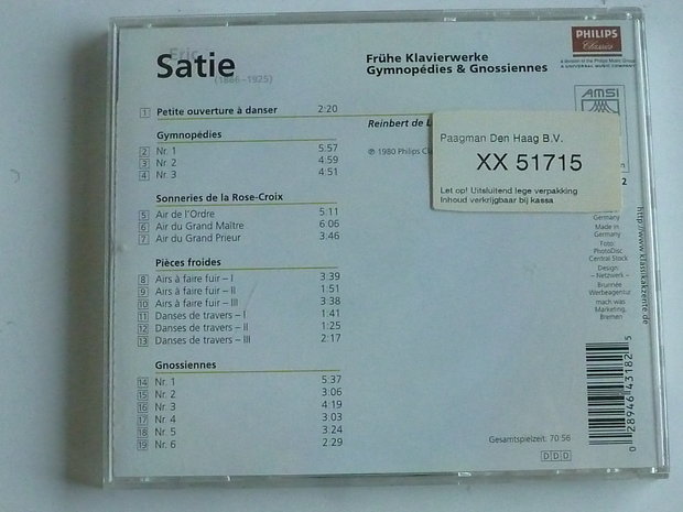 Eric Satie - Frühe Klavierwerke / Gymnopedies & Gnossiennes