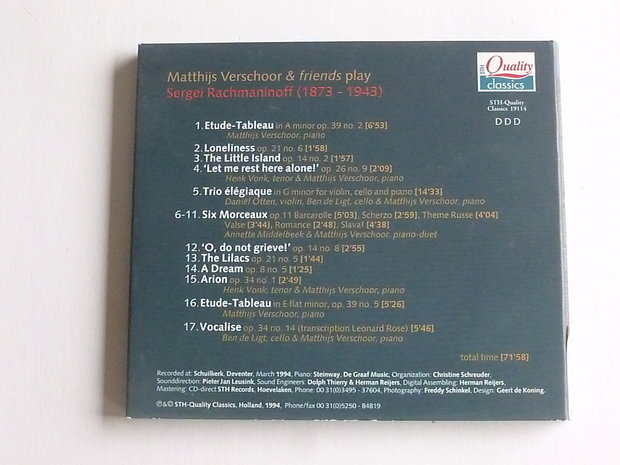 Matthijs Verschoor & Friends play Rachmaninoff