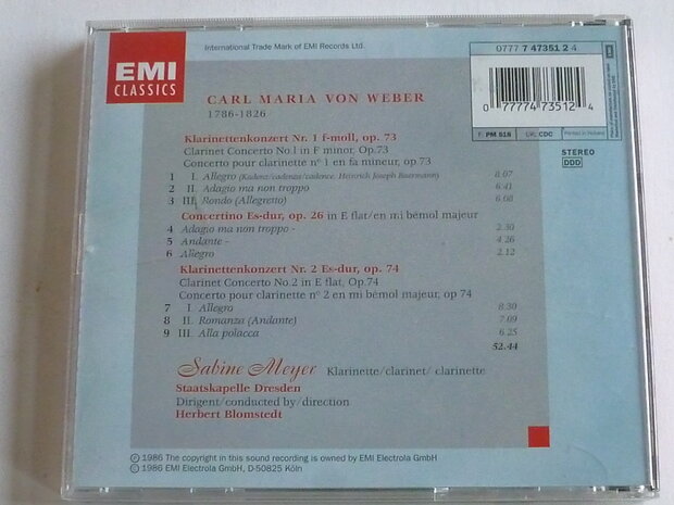 C.M. von Weber - Klarinettenkonzert 1,2 / Sabine Meyer