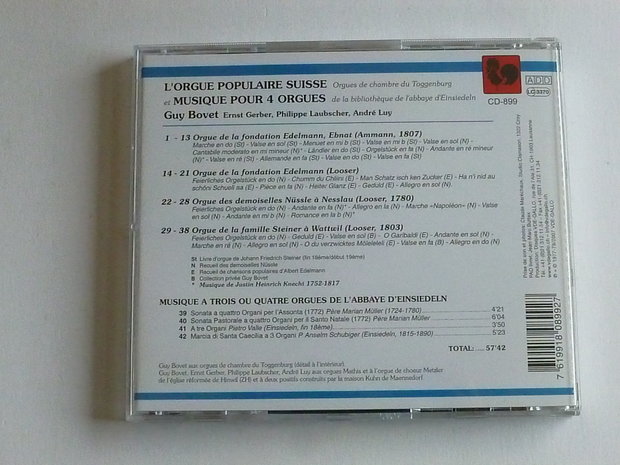 L'Orgue populaire Suisse et Musique pour 4 Orgues / Guy Bovet
