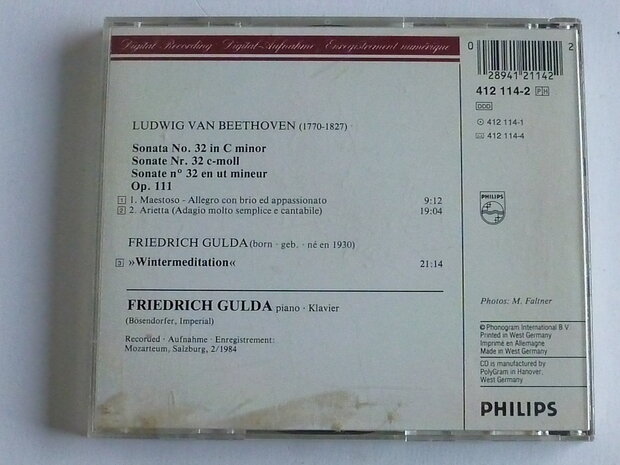 Beethoven - Piano Sonata / Friedrich Gulda