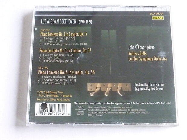 Beethoven - Piano Concerto 1,3,4 / John O' Conor (2 CD) telarc