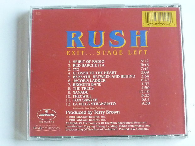 Rush - Exit...Stage Left