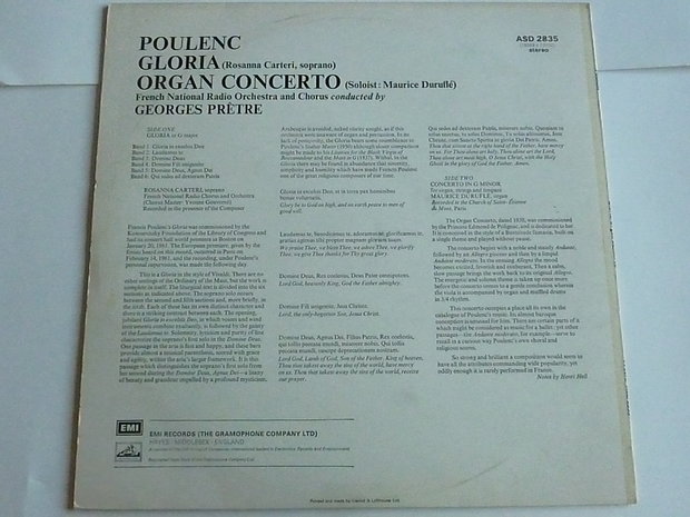 Poulenc - Organ Concerto / Maurice Durufle