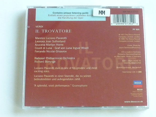 Verdi - Il Trovatore / Pavarotti, R. Bonynge (2 CD)
