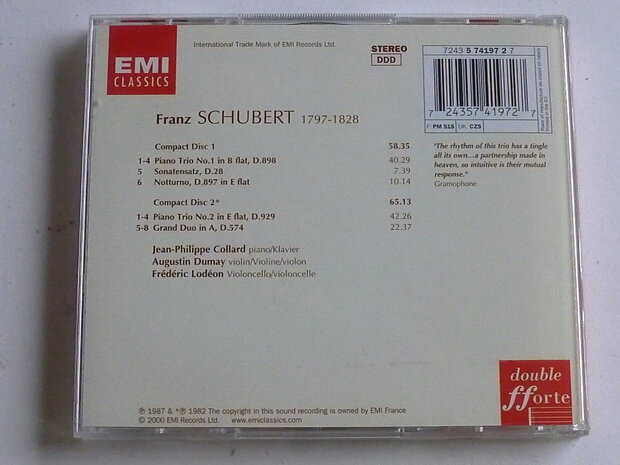 Schubert - piano trios 1 & 2 / Collard, Dumay, Lodeon (2 CD)