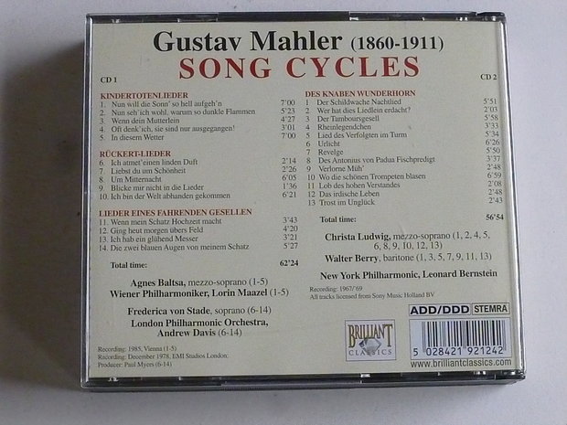  Mahler - Song Cycles (2 CD)