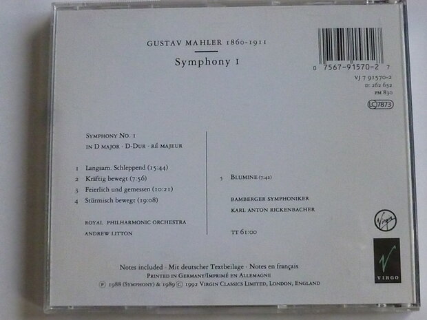 Mahler - Symphony 1 / Andrew Litton