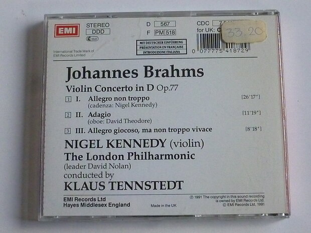 Brahms - Violin Concerto / Nigel Kennedy