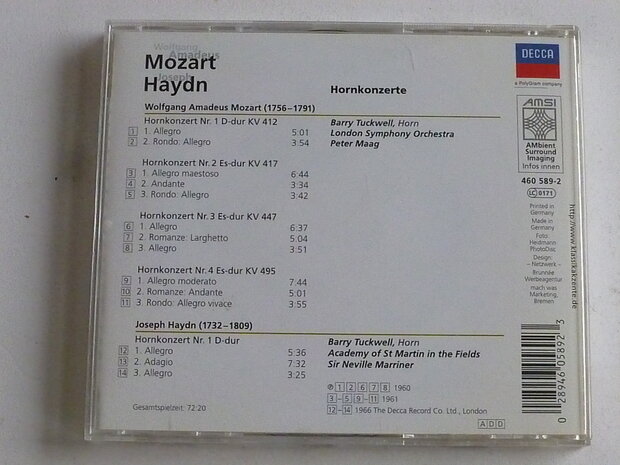 Mozart, Haydn - Hornkonzerte / Sir Neville Marriner
