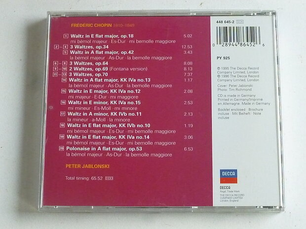 Chopin - The Waltzes / Peter Jablonski