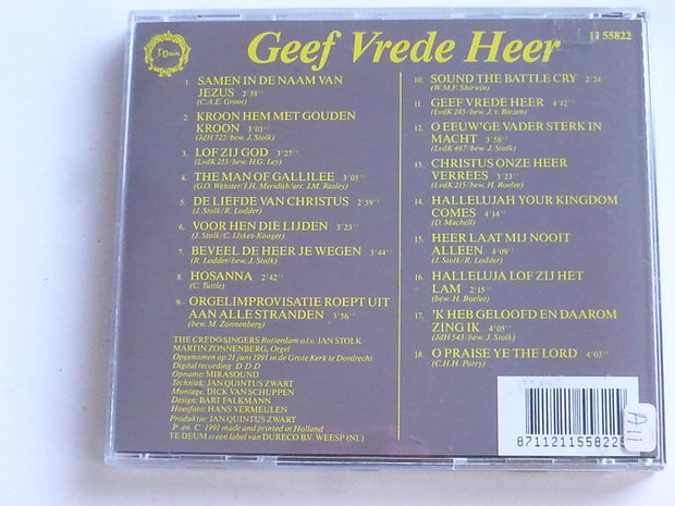 The Credo Singers Rotterdam - Geef Vrede Heer / Martin Zonnenberg, Jan Stolk