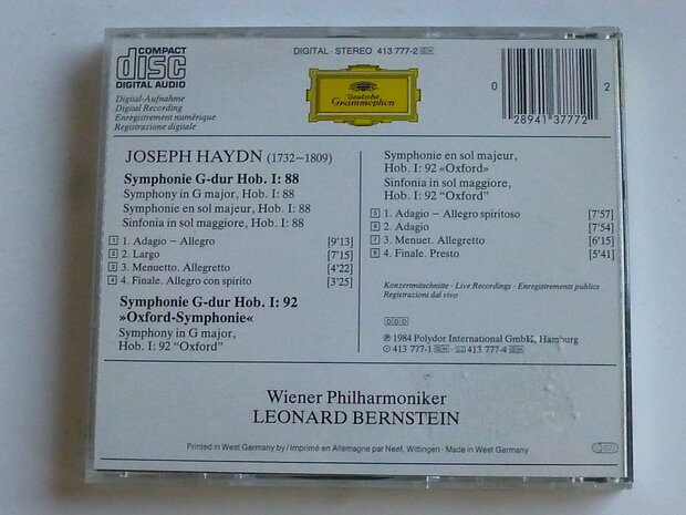 Joseph Haydn - Symphonien 92 , 88 / Leonard Bernstein