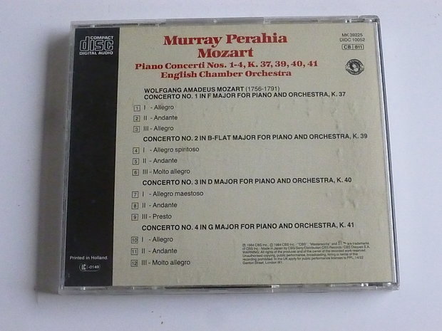 Murray Perahia -  Mozart Piano Concerti nos 1-4