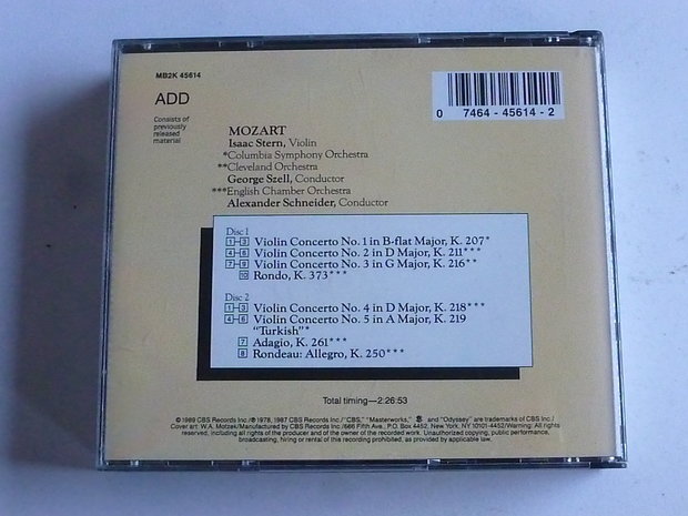 Mozart - The Violin Concertos / Isaac Stern (2 CD)