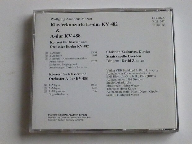 Mozart - Klavierkonzerte 482,488 / Christian Zacharias, David Zinman