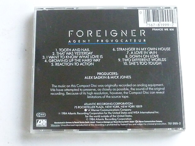 Foreigner - Agent Provocateur