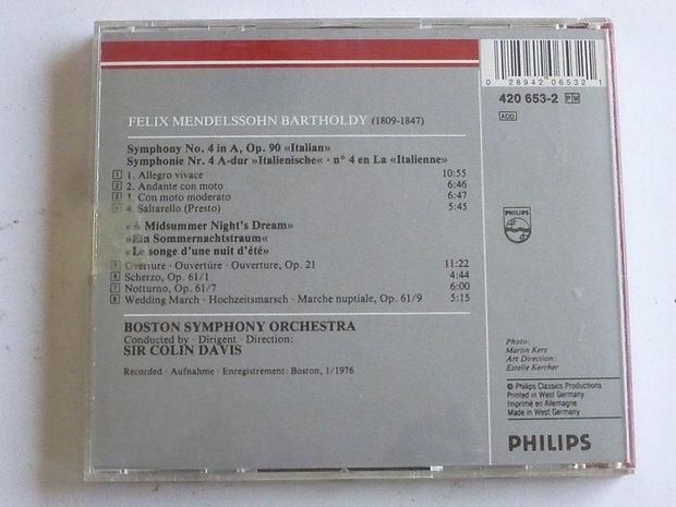 Mendelssohn - Symphony 4 / Sir Colin Davis