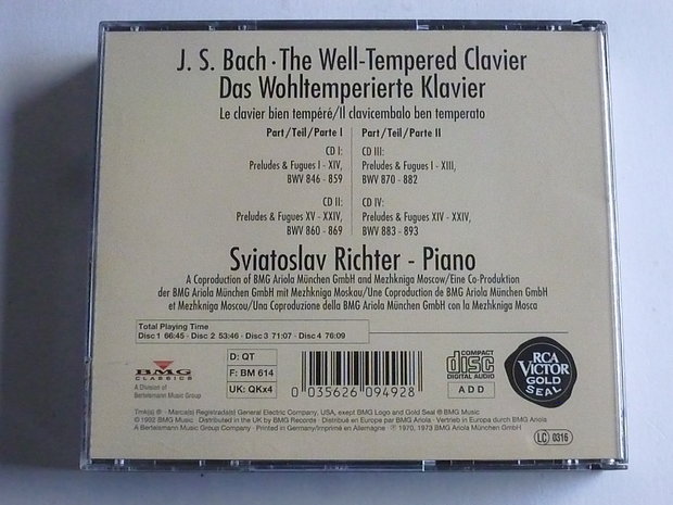 Bach - The Well Tempered Clavier / Sviatoslav Richter (4 CD)