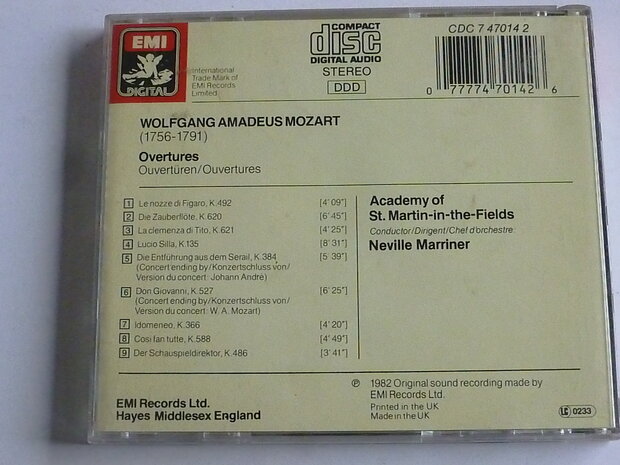 Mozart - Overtures / Neville Marriner