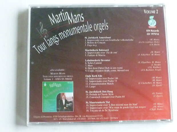 Martin Mans - Tour langs monumentale orgels / volume 2 (nieuw)