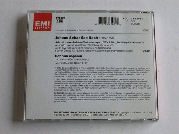J.S. Bach - Goldberg variationen / Bob van Asperen