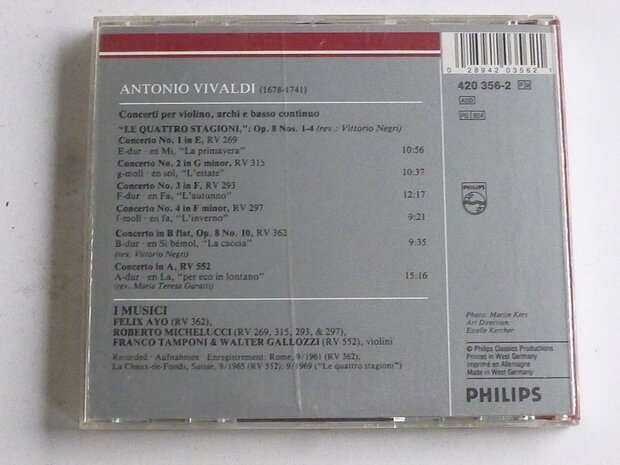 Vivaldi - Le quattro Stagioni / I Musici, Roberto Michelucci