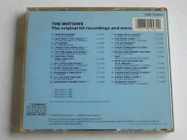The Motions - The original hit recordings and more