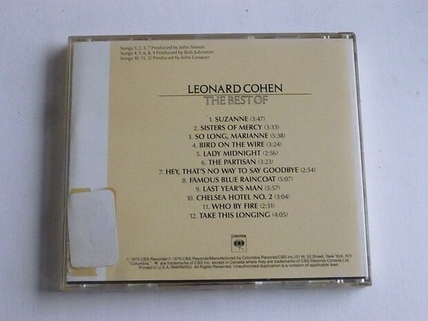 Leonard Cohen - The best of (USA)