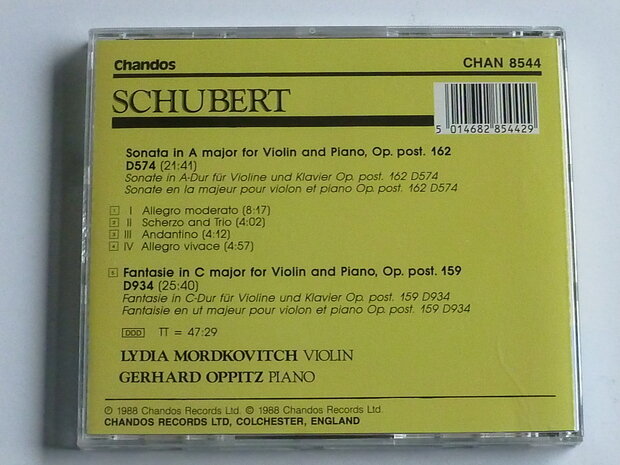 Schubert - Sonata / Lydia Mordkovitch, Oppitz