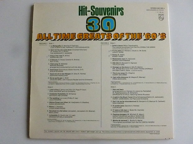 Hit Souvenirs - 30 All Time Greats ot the '60's (2 LP)