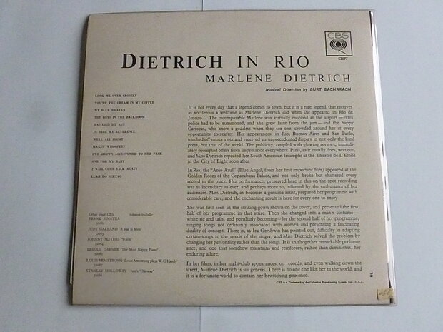 Marlene Dietrich - Dietrich in Rio (LP)
