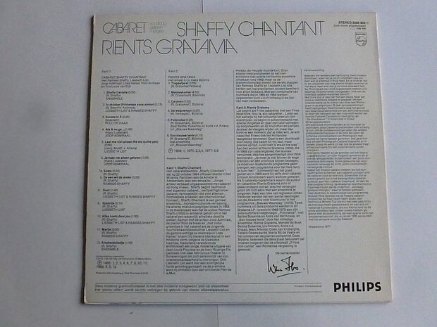 Shaffy Chantant / Rients Gratama - Cabaret (LP)
