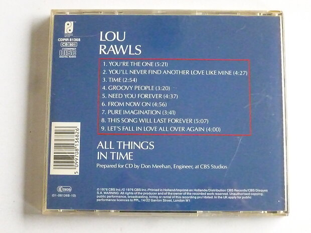 Lou Rawls - All things in Time (cbs)