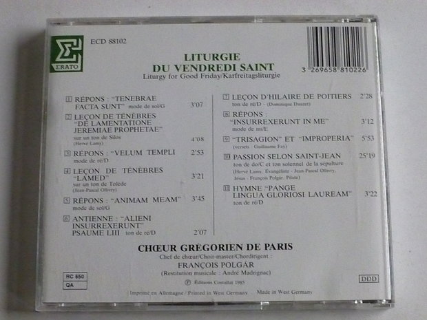 Choeur Gregorien de Paris - Liturgie du Vendredi Saint