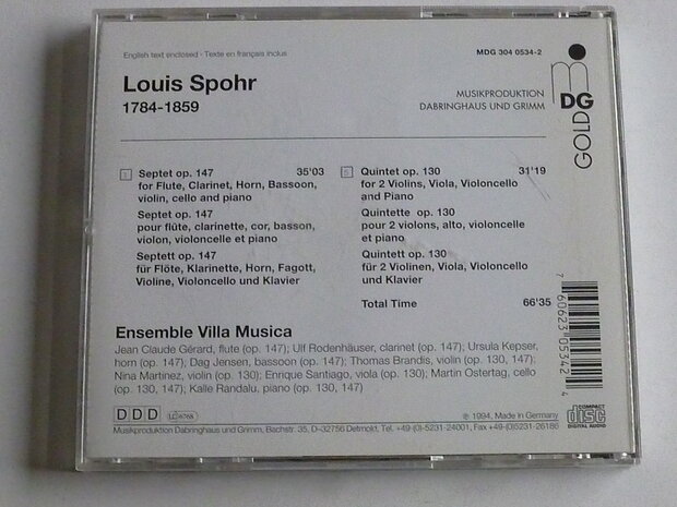 Louis Spohr - Septet Piano Quintet / Ensemble Villa Musica
