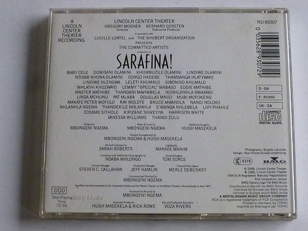 Sarafina! - The music of Liberation / Broadway Cast Recording