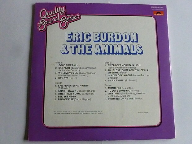 Eric Burdon & The Animals - Quality Sound Series (2 LP)