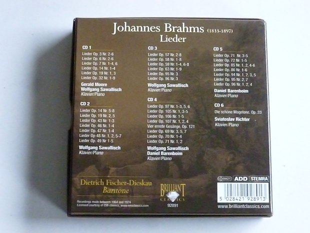 Brahms - Lieder / Dietrich Fischer-Dieskau, Sviatoslav Richter (6 CD)